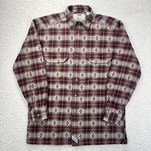 Levi’s Authentic Signature Flannel Shirt Men’s Medium Plaid Santa Fe Western